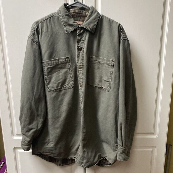 Cold Storage Denim Canvas Jean Flannel Lined Trucker Jacket Mens Size‎ Medium - Picture 1 of 11